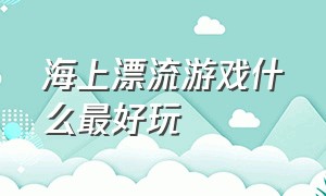 海上漂流游戏什么最好玩（海上漂流生存的游戏名字叫什么）