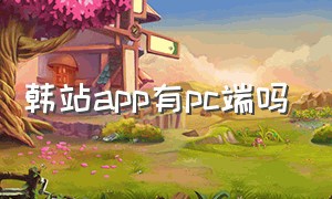 韩站app有pc端吗