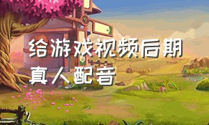 给游戏视频后期真人配音