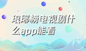 琅琊榜电视剧什么app能看（琅琊榜电视剧下载免费）