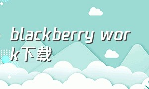 blackberry work下载