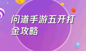 问道手游五开打金攻略（问道手游搬砖打金详细教程已满级）