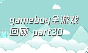 gameboy全游戏回顾 part30