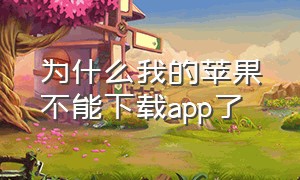 为什么我的苹果不能下载app了