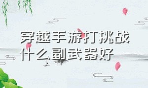 穿越手游打挑战什么副武器好