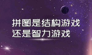 拼图是结构游戏还是智力游戏