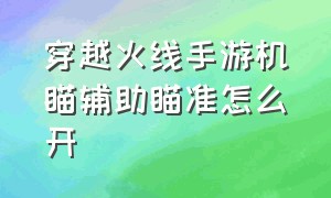 穿越火线手游机瞄辅助瞄准怎么开