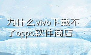 为什么vivo下载不了oppo软件商店（vivo下载oppo应用商店后怎么安装）