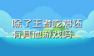 除了王者吃鸡还有其他游戏吗