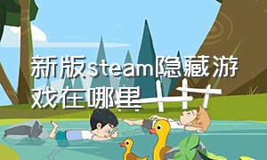 新版steam隐藏游戏在哪里
