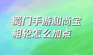 蜀门手游和尚宝相轮怎么加点