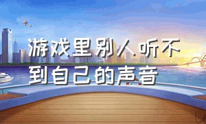 游戏里别人听不到自己的声音（游戏里放歌别人听不见怎么解决）