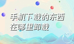 手机下载的东西在哪里卸载