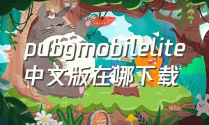 pubgmobilelite中文版在哪下载