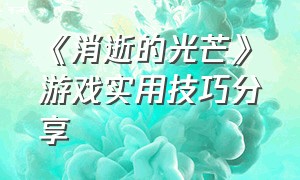 《消逝的光芒》游戏实用技巧分享