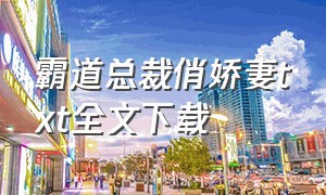 霸道总裁俏娇妻txt全文下载