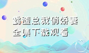 霸道总裁俏娇妻全集下载观看