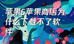 苹果6苹果商店为什么下载不了软件