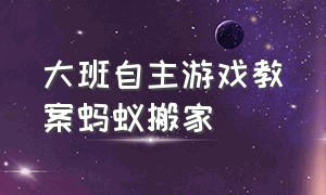 大班自主游戏教案蚂蚁搬家