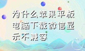 为什么苹果平板电脑下载微信显示不兼容（苹果平板电脑下载微信提示不兼容）