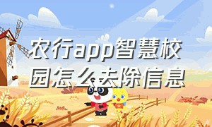 农行app智慧校园怎么去除信息