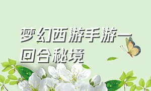 梦幻西游手游一回合秘境（梦幻西游手游秘境怎么打回合啊）