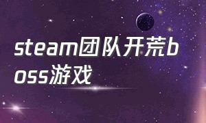 steam团队开荒boss游戏