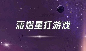 蒲熠星打游戏