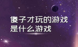 傻子才玩的游戏是什么游戏