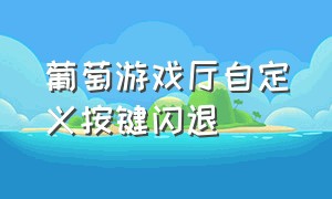 葡萄游戏厅自定义按键闪退