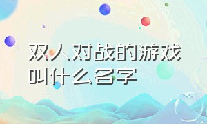 双人对战的游戏叫什么名字