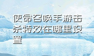 使命召唤手游击杀特效在哪里设置