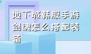 地下城韩服手游剑魂怎么搭配装备