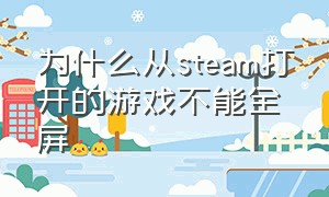 为什么从steam打开的游戏不能全屏