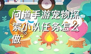 问道手游宠物探索小队任务怎么做