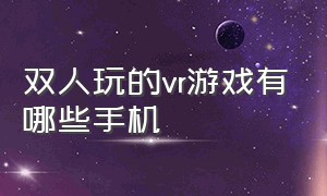 双人玩的vr游戏有哪些手机