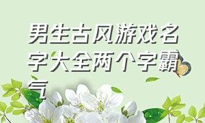 男生古风游戏名字大全两个字霸气（男生古风游戏名字大全两个字霸气一点）