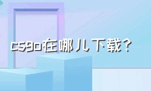 csgo在哪儿下载?