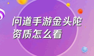 问道手游金头陀资质怎么看（问道手游金头陀正确进化方法）