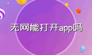 无网能打开app吗