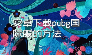 安卓下载pubg国际服的方法