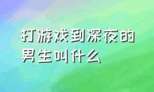 打游戏到深夜的男生叫什么（一直打游戏的男生叫他什么称号）