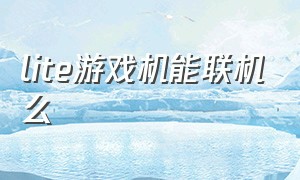 lite游戏机能联机么（lite游戏机能联机么知乎）