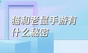 猫和老鼠手游有什么秘密（猫和老鼠手游一开始是什么样子的）