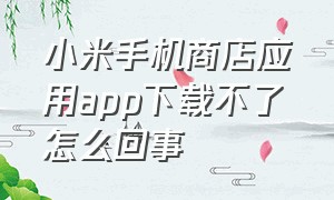 小米手机商店应用app下载不了怎么回事