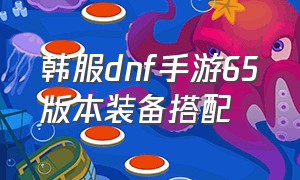 韩服dnf手游65版本装备搭配