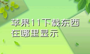 苹果11下载东西在哪里显示（苹果11下载的文件怎么找）