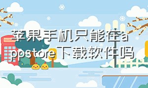 苹果手机只能在appstore下载软件吗（iphone只能在appstore下载软件吗）