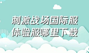 刺激战场国际服体验服哪里下载