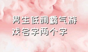 男生低调霸气游戏名字两个字